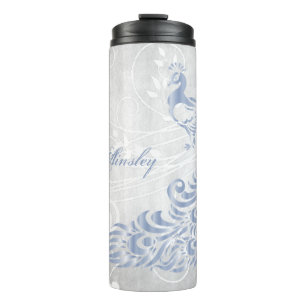 Light Blue Peacock Personalisiert Thermal Tumbler Thermosbecher