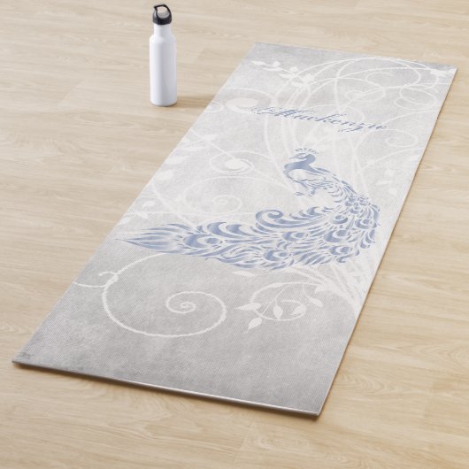 Light Blue Peacock Personalisiert Yoga Mat Yogamatte (Beispiel)