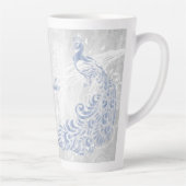 Light Blue Peacock Personalisierte Latte-Tasse Milchtasse (Rechts)