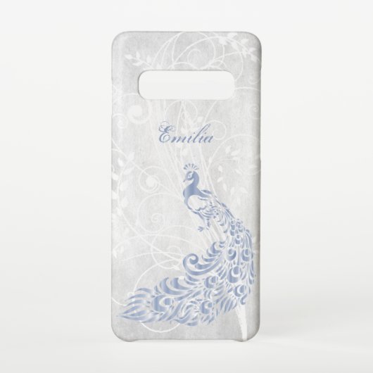Light Blue Peacock personalize Samsung Galaxy Case Samsung Galaxy Hülle (Rückseite)