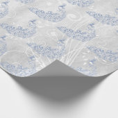 Light Blue Peacock Wedding Paper Geschenkpapier (Ecke)