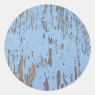 Light Blue Peeling Paint Runder Aufkleber