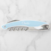 Light Blue Personalisiert Wedding Trauzeuge Kellnermesser (Rückseite)