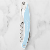Light Blue Personalisiert Wedding Trauzeuge Kellnermesser (Vorderseite)