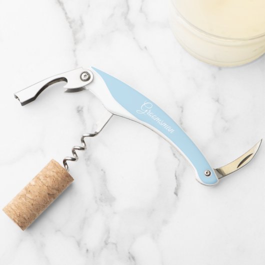 Light Blue Personalisiert Wedding Trauzeuge Kellnermesser (Vorderseite)