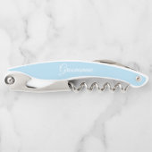 Light Blue Personalisiert Wedding Trauzeuge Kellnermesser (Vorderseite)