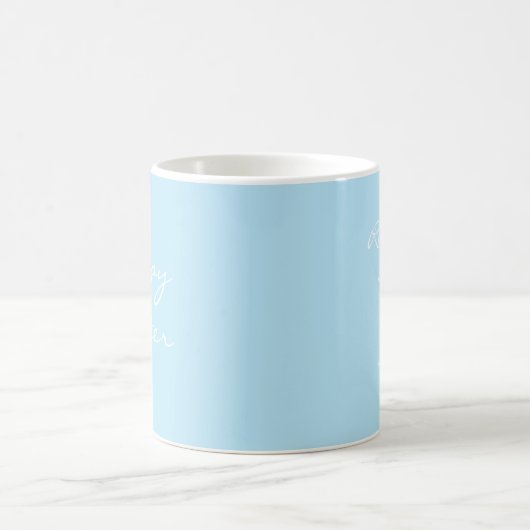 Light Blue Personalize Simple Monogram Oaster Kaffeetasse (Mittel)