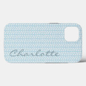 Light Blue Petals Strick Pattern Case-Mate iPhone Hülle (Rückseite (Horizontal))