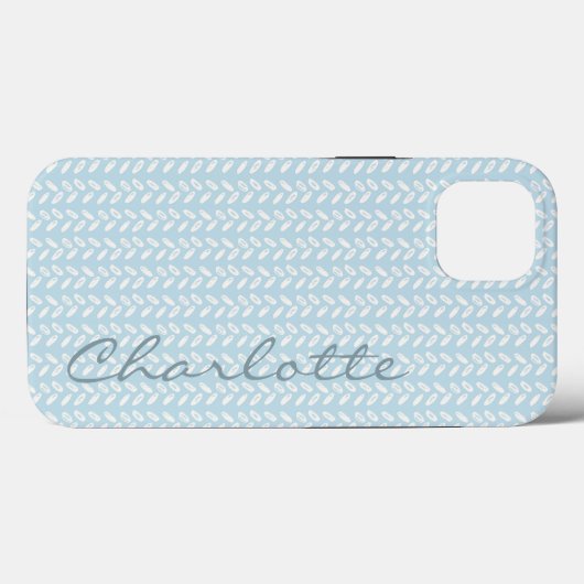 Light Blue Petals Strick Pattern Case-Mate iPhone Hülle (Rückseite (Horizontal))