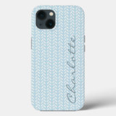 Light Blue Petals Strick Pattern Case-Mate iPhone Hülle (Rückseite)