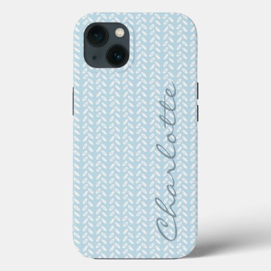 Light Blue Petals Strick Pattern Case-Mate iPhone Hülle (Rückseite)
