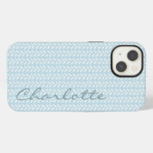 Light Blue Petals Strick Pattern iPhone Hülle (Rückseite (Horizontal))