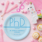 Light Blue PhD Graduation Party Pappteller (Party)