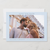 Light Blue Photo Minimalist Modern Elegant Wedding Save The Date (Vorderseite)