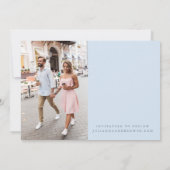 Light Blue Photo Minimalist Modern Elegant Wedding Save The Date (Rückseite)