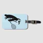 Light Blue Pinguin Tennis Gepäckanhänger (Vorderseite (Horizontal))