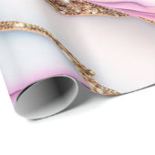Light Blue Pink Agate Marble Moderne Kollektion Geschenkpapier (Rolleneckpunkt)