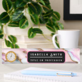 Light Blue Pink Agate Marble Moderne Kollektion Namensplakette