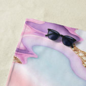 Light Blue Pink Agate Marble Moderne Kollektion Strandtuch (Beispiel)