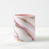 Light Blue Pink Agate Marble Moderne Kollektion Tasse (Zentrum)