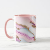 Light Blue Pink Agate Marble Moderne Kollektion Tasse (Links)
