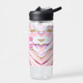 Light Blue Pink Agate Marble Moderne Kollektion Trinkflasche (Links)