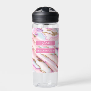 Light Blue Pink Agate Marble Moderne Kollektion Trinkflasche