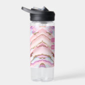 Light Blue Pink Agate Marble Moderne Kollektion Trinkflasche (Rechts)