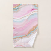 Light Blue Pink Agate Marble Trendy Collection Badhandtuch Set (Handtuch)