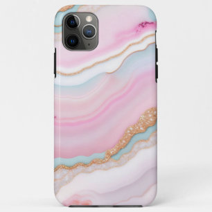 Light Blue Pink Agate Marble Trendy Collection Case-Mate iPhone Hülle