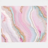 Light Blue Pink Agate Marble Trendy Collection Fleecedecke (Vorderseite (Horizontal))