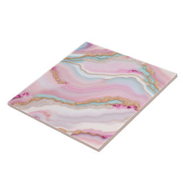 Light Blue Pink Agate Marble Trendy Collection Fliese