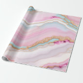 Light Blue Pink Agate Marble Trendy Collection Geschenkpapier (Ungerollt)