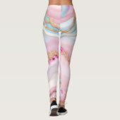 Light Blue Pink Agate Marble Trendy Collection Leggings (Rückseite)