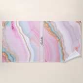 Light Blue Pink Agate Marble Trendy Collection Strandtuch (Vorderseite)