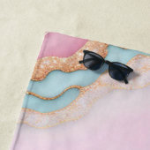 Light Blue Pink Agate Marble Trendy Collection Strandtuch (Beispiel)