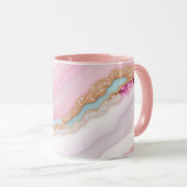 Light Blue Pink Agate Marble Trendy Collection Tasse (VorderseiteRechts)