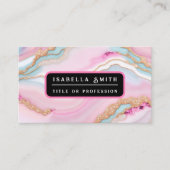 Light Blue Pink Agate Marble Trendy Collection Visitenkarte (Vorderseite)