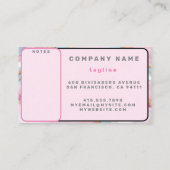 Light Blue Pink Agate Marble Trendy Collection Visitenkarte (Rückseite)