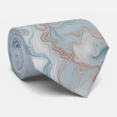 Light Blue Pink Gold Agate Marble Modernes Design Krawatte (Gerollt)
