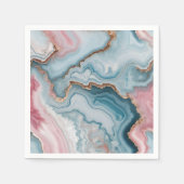 Light Blue Pink Gold Agate Marble Modernes Design Serviette (Vorderseite)