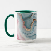 Light Blue Pink Gold Agate Marble Modernes Design Tasse (Links)