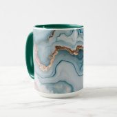 Light Blue Pink Gold Agate Marble Modernes Design Tasse (Vorderseite Links)