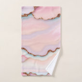 Light Blue Pink Marble Agate Modern Collection Badhandtuch Set (Handtuch)