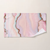 Light Blue Pink Marble Agate Modern Collection Badhandtuch Set (Handtuch)