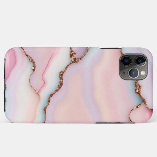Light Blue Pink Marble Agate Modern Collection Case-Mate iPhone Hülle (Rückseite (Horizontal))