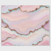 Light Blue Pink Marble Agate Modern Collection Geschenkpapier (Flach)