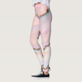 Light Blue Pink Marble Agate Modern Collection Leggings (Links)