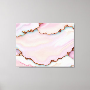 Light Blue Pink Marble Agate Modern Collection Leinwanddruck