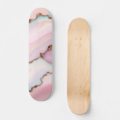 Light Blue Pink Marble Agate Modern Collection Skateboard (Vorderseite)